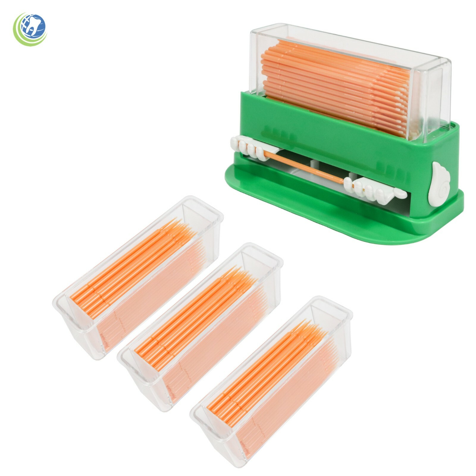 Dental Disposable Micro Brush Tip Applicators With Dispenser 400 Applicators Kit