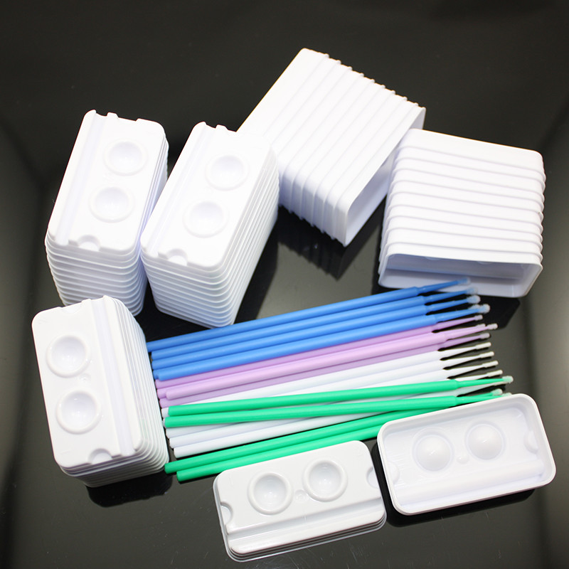 NEW 400 PCS Micro Applicator Brush And 100 PCS Composite Adhesive Mixing Wells
