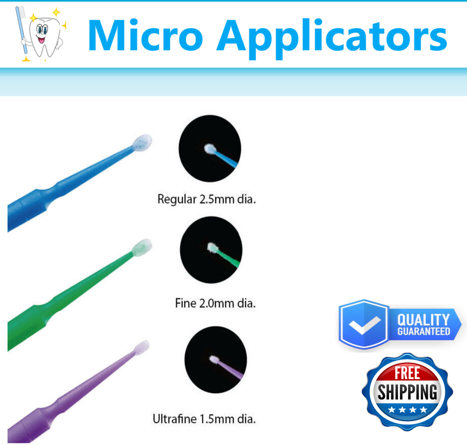 400pcs micro applicator tips micro brush Regular/Fine/Ultra dental Beauty