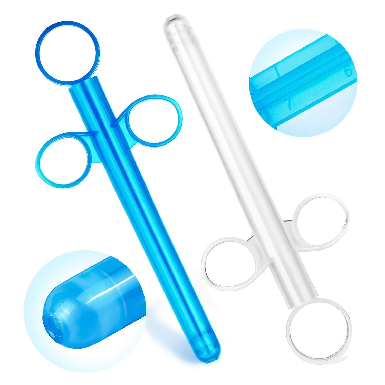 Lube Applicator Injectors with 10ml Precise 1 Count (Pack of 2), Blue+white