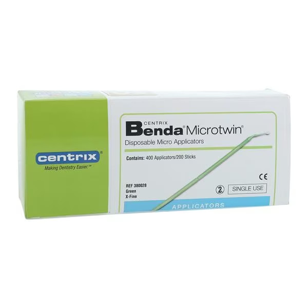 Centrix Dental Benda MicroTwin Applicators Extra-Fine Green Double Ended 380028