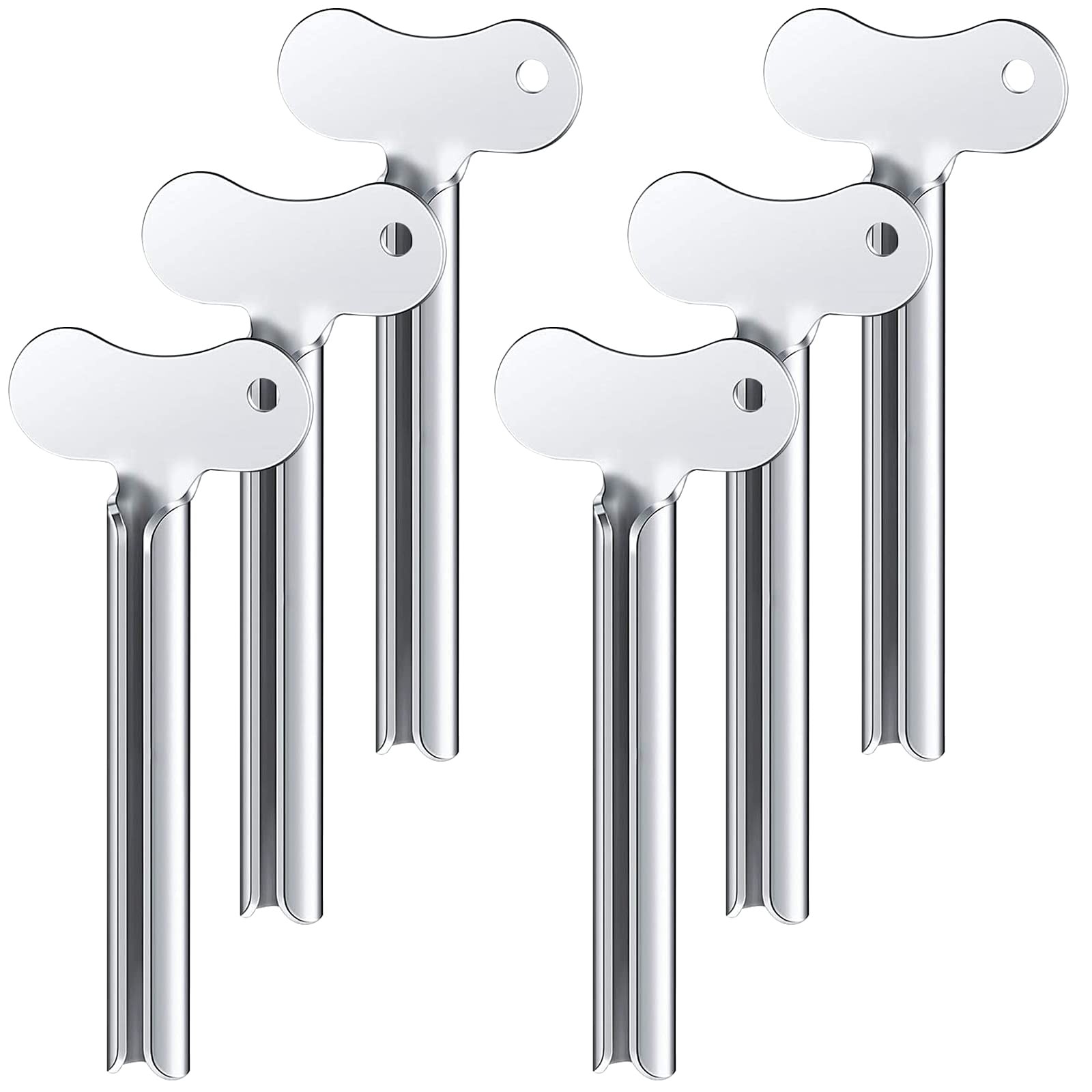 ZOCONE Toothpaste Squeezer, 6pcs Metal Tube 6 Count (Pack of 1), Silver