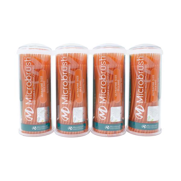 Microbrush MUO400 Tube Series Micro Applicators Ultra Fine Orange 400/Pk