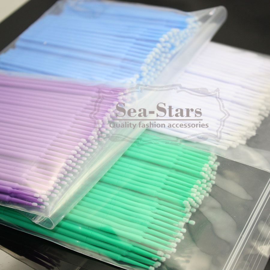 NEW 400 PCS Dental 1.2/1.5/2.0/2.5mm Disposable Micro Applicator Brush Bendable