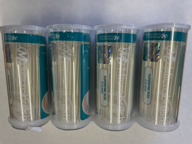 Microbrush MSF400 Tube Series Bendable Micro Applicators Super Fine White 400 pk