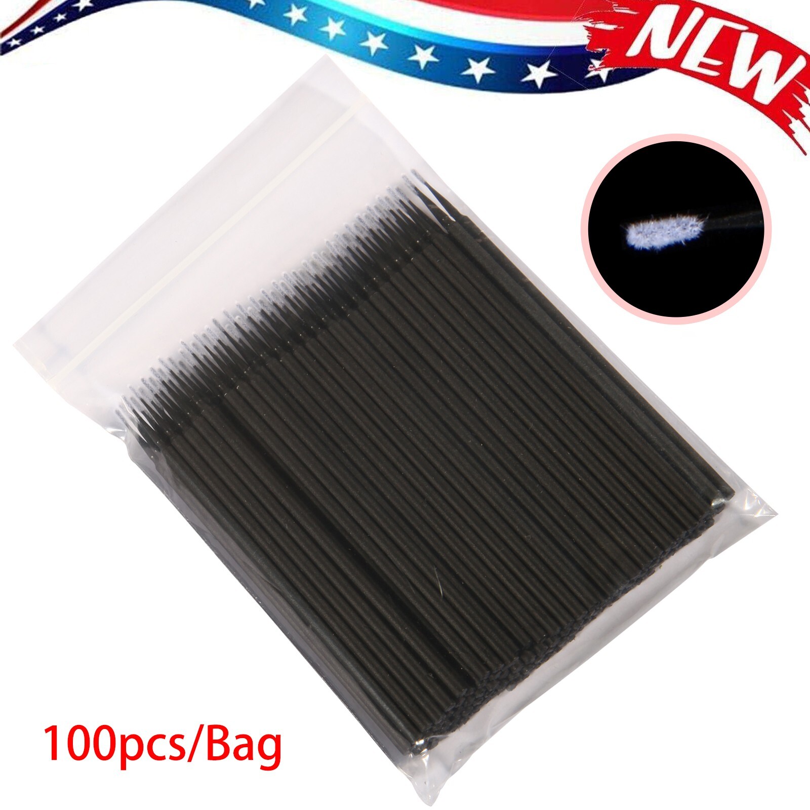 100 Pcs Dental Micro Brush Disposable Materials Tooth Applicators 1.2mm