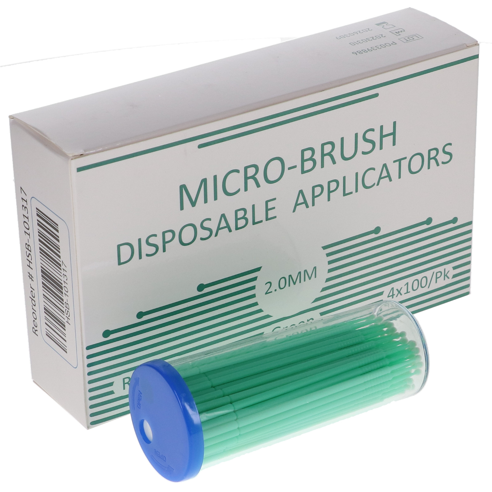 House Brand Dentistry 101317 MicroBrush Disposable Applicator Regular Green 400P