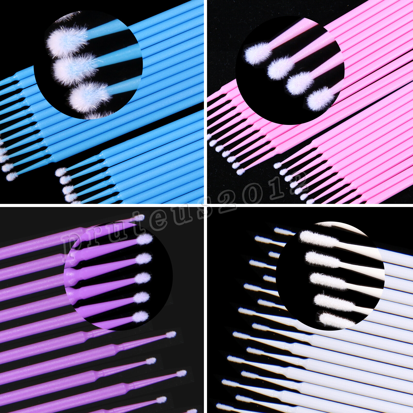 100Pcs Dental Swabs Disposable Mini Applicator Brush Stick Eyelash Extension
