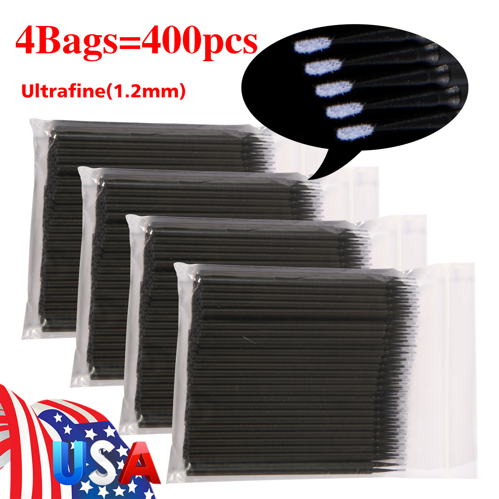 400pcs Dental Micro Applicator Brush Microbrush Tips Regular/Fine/Ultrafine