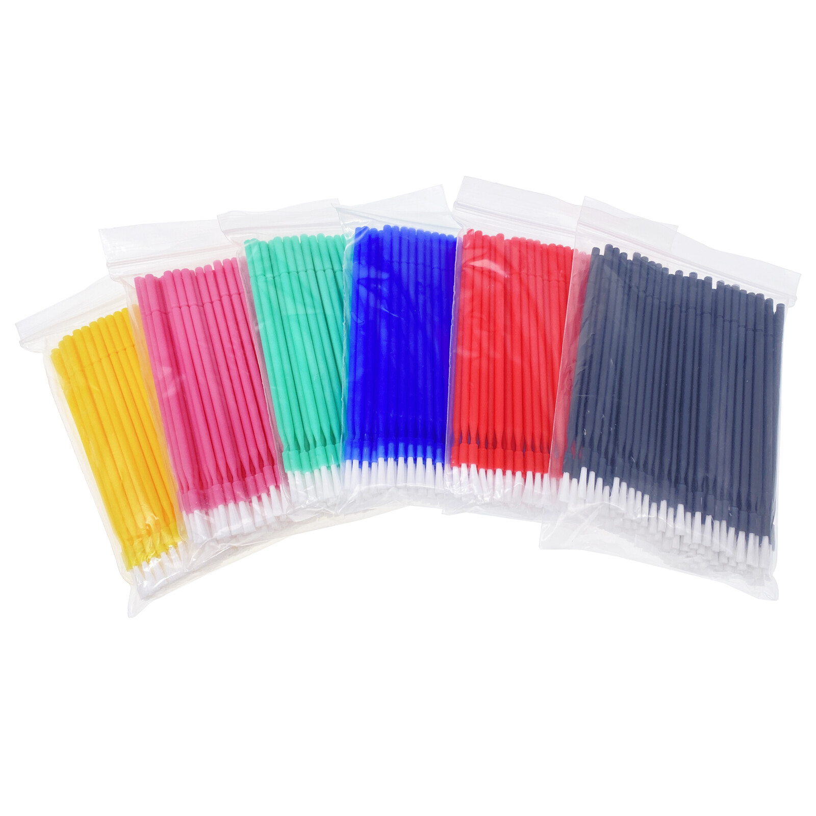 100 Pcs Dental Disposable Micro Applicator Brush Bendable Long Shank Blue Green