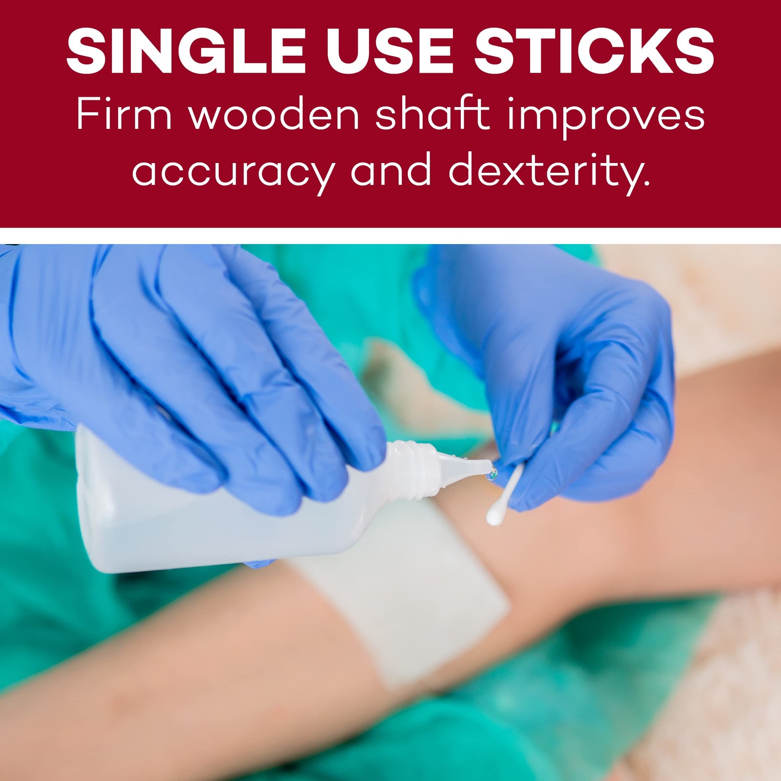 Dealmed 6″ Cotton-Tipped Wood Applicators – 200 Sterile (Box of 200)