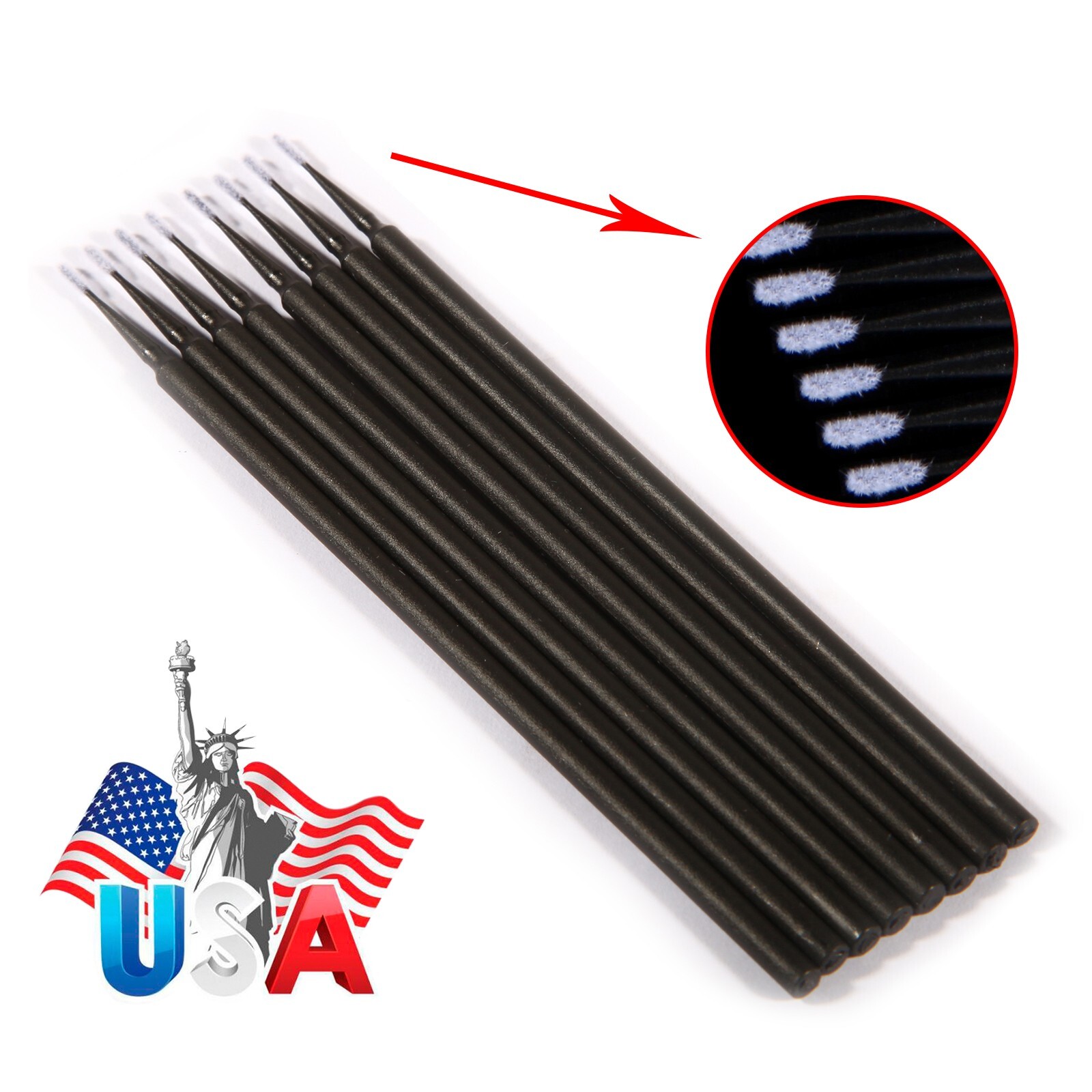 100 Pcs Dental Micro Brush Disposable Materials Tooth Applicators 1.2mm