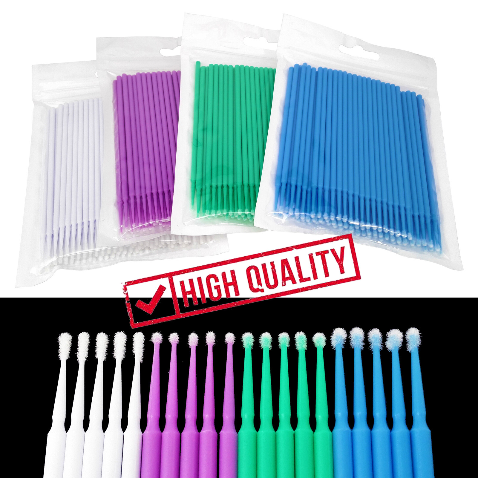 400 Pcs Dental Microbrush Micro Brush Applicator Tips Regular/Fine/Cylinder USA