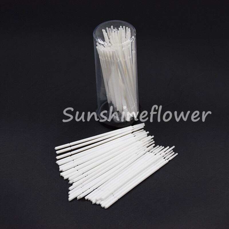 Dental Micro Applicator Long Brush Cylinder Disposable White Non-Linting Fibers