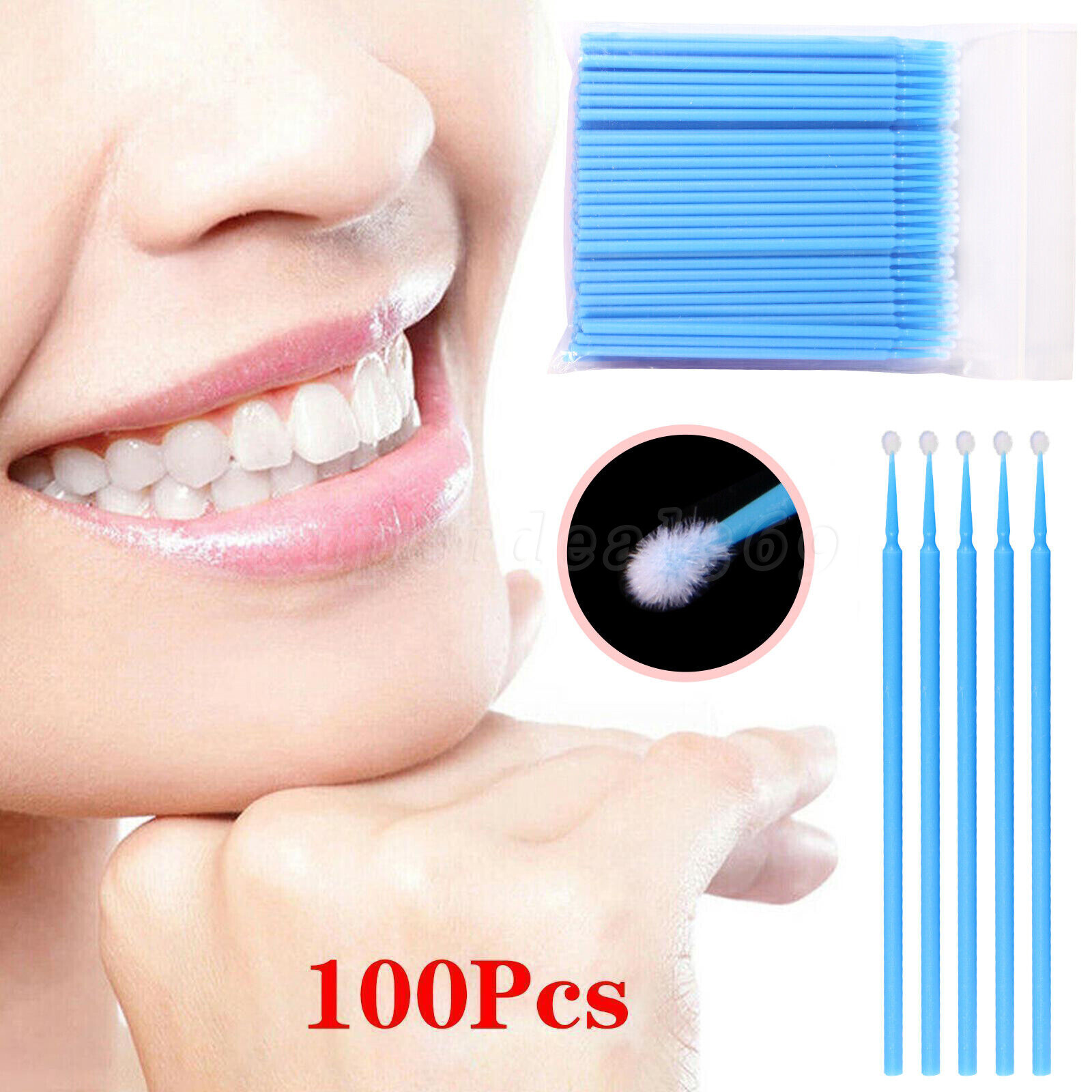 Dental Micro Applicators Disposable Makeup Eyelash Brush Swab Mascara Wand Eye