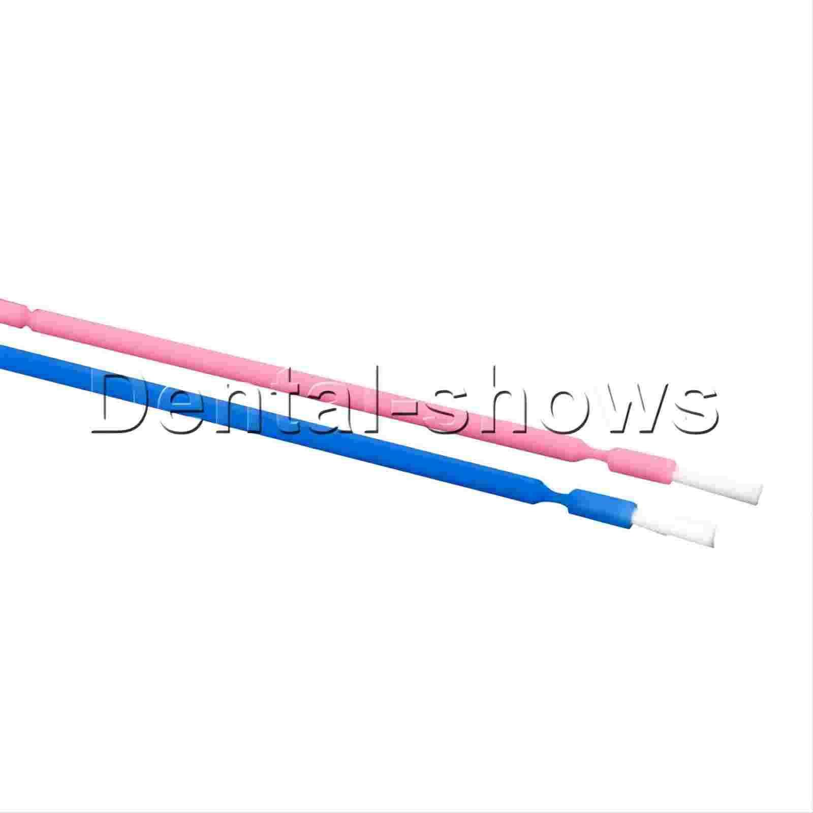 100 Pcs Dental Disposable Micro Applicator Brush Bendable Long Shank Pink/Blue