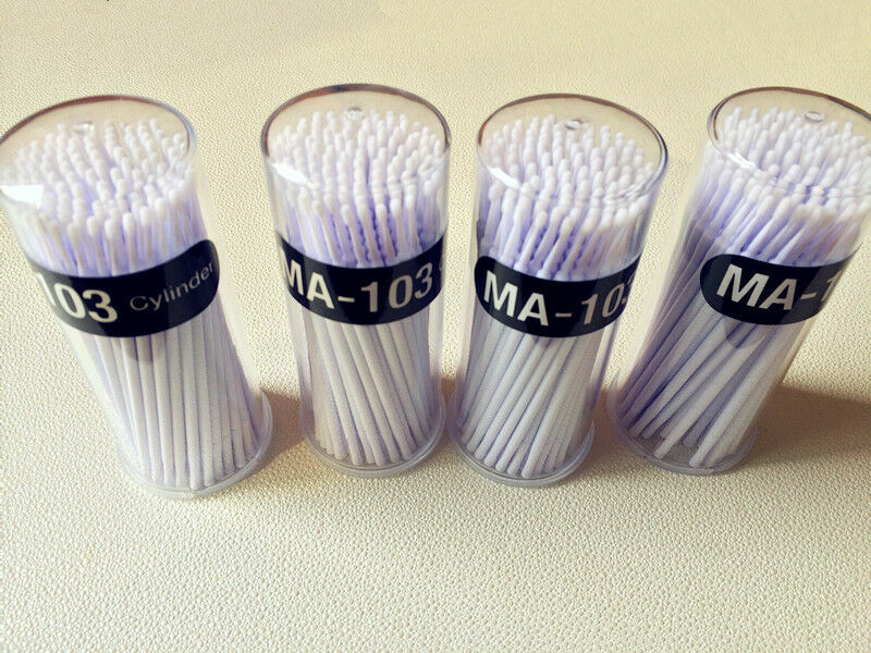 400 Pcs Dental Disposable Micro Applicator Brush Bendable Fine White Dia. 2mm