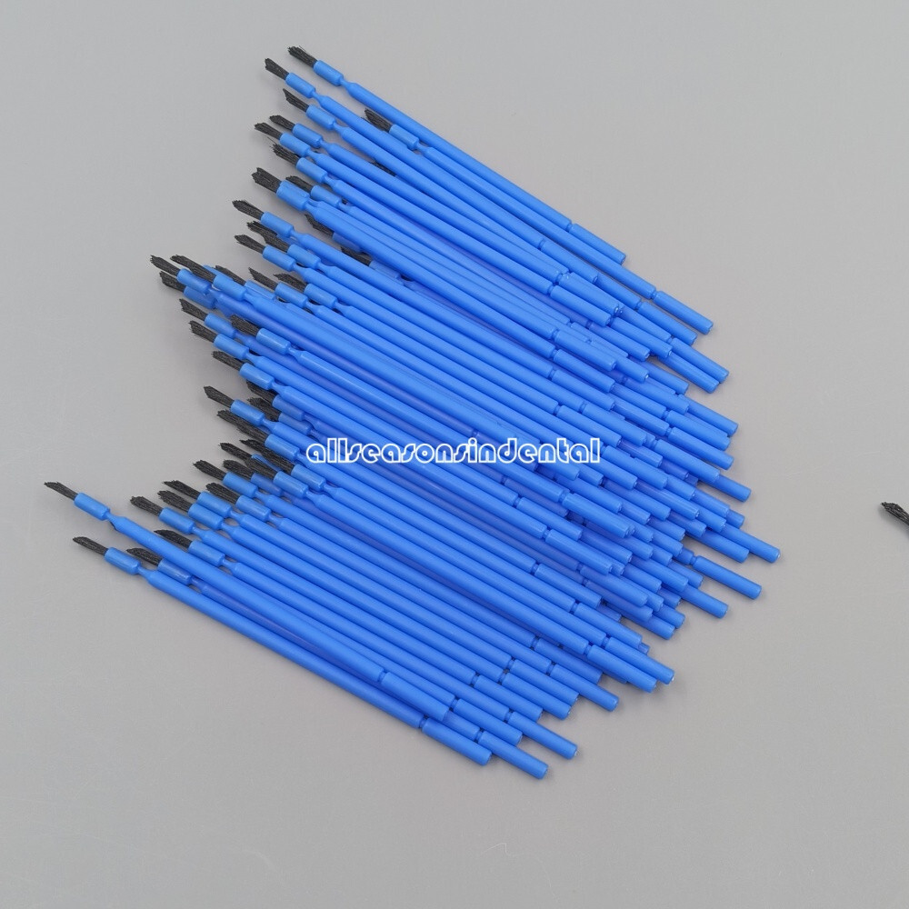 100Pcs Dental Disposable Bendable Micro Brush Applicator/Long Type/Taper Brush
