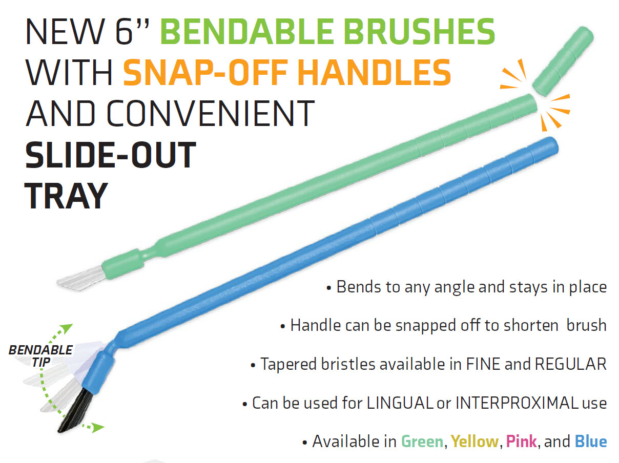 100pcs Dental 6″ Long Disposable Bendable Brushes Applicators Tips Fine Regular