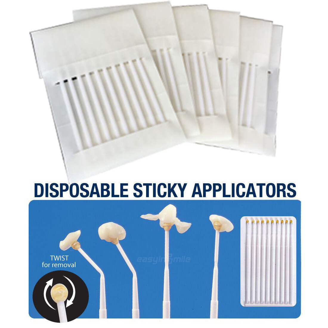 60xDental Disposable Sticky Applicators Bendable Micro Brush Remove Adhesive10cm