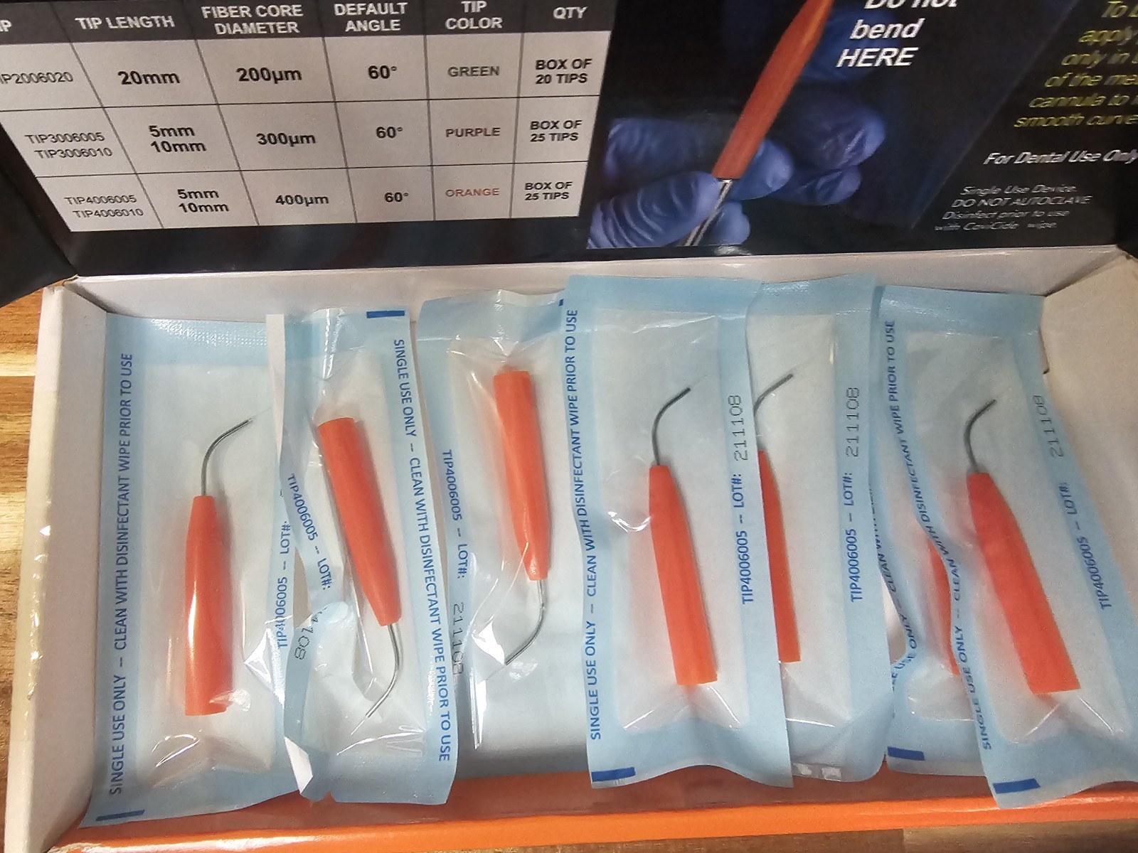 Picaso Bendable Disposable Tips. 7 Orange Tips