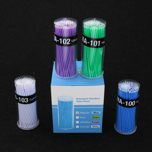 400 Pcs Dental Disposable Micro Applicator Brush Bendable Fine White Dia. 2mm