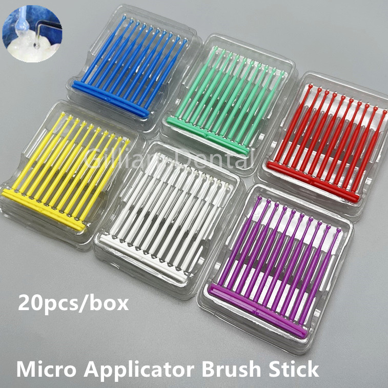 20pcs Dental Disposable Micro Applicator Brush Stick Adhesive Tip Applicator