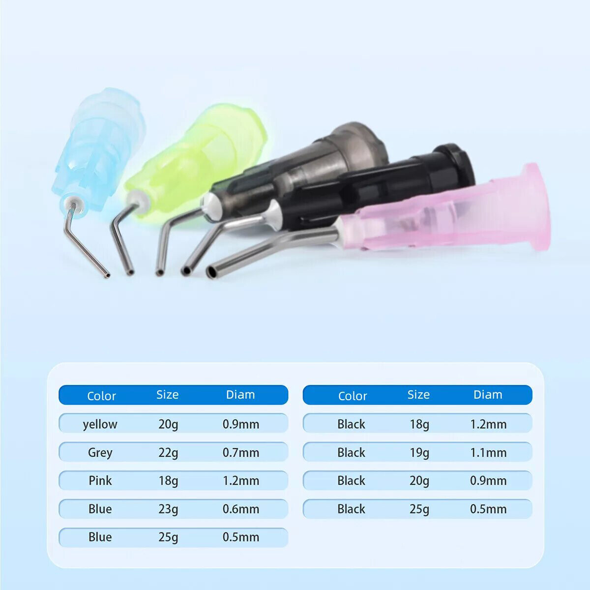 Dental Needle Tips for Etch Gel Composite Flow Applicator (Choose Gauge & Qty)