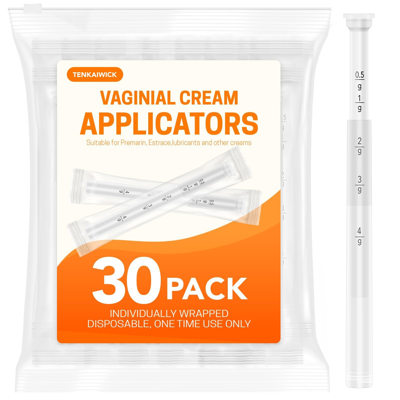 TENKAIWICK Vaginal Suppository Applicator 30Pk, 30 Count (pack of 1)