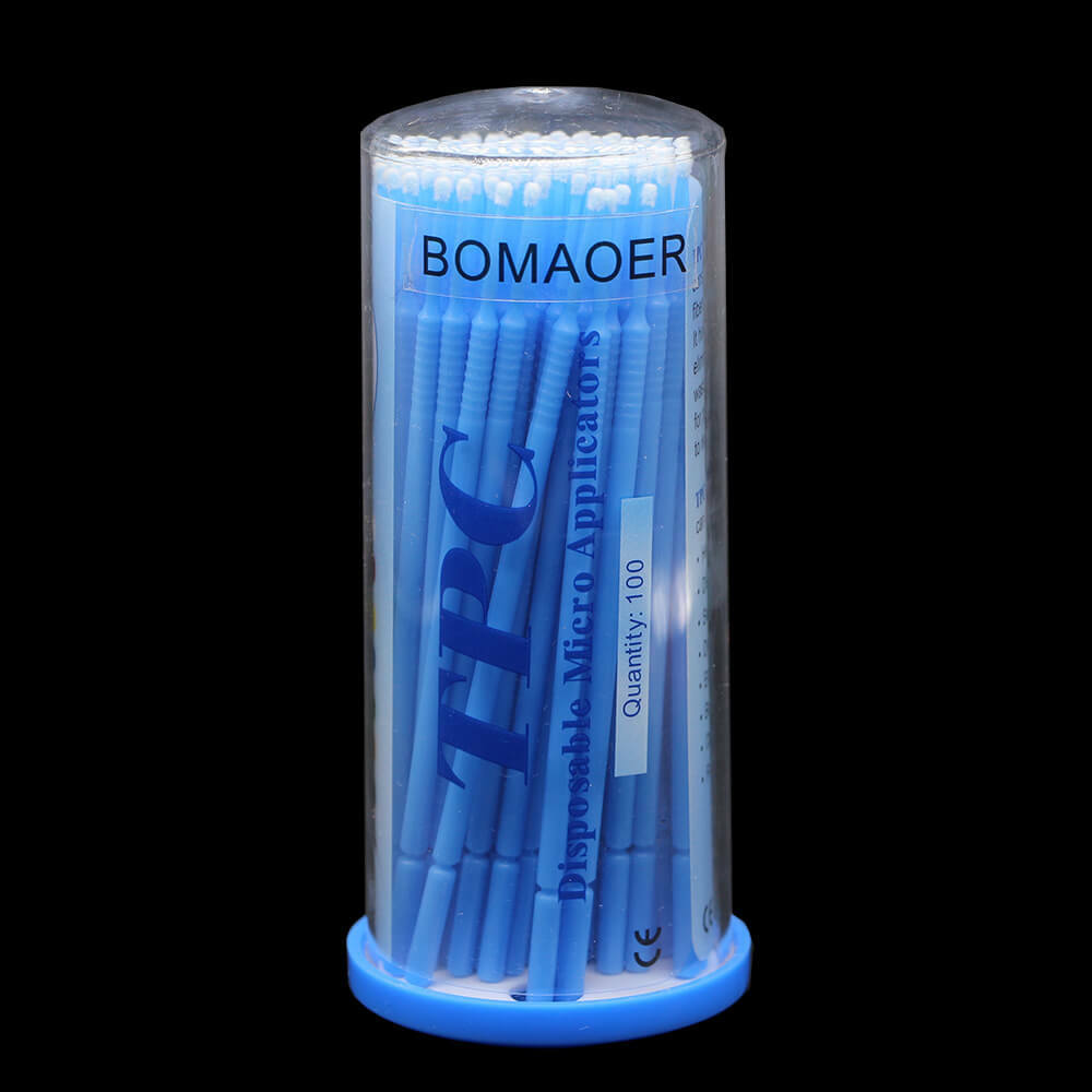 100Pcs/bottle Dental Bendable Disposable Blue Fine Micro Applicator Brush