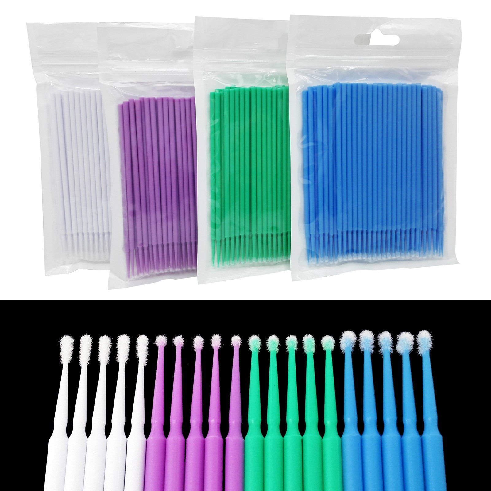 400 Pcs Dental Microbrush Micro Brush Applicator Tips Regular/Fine/Cylinder USA
