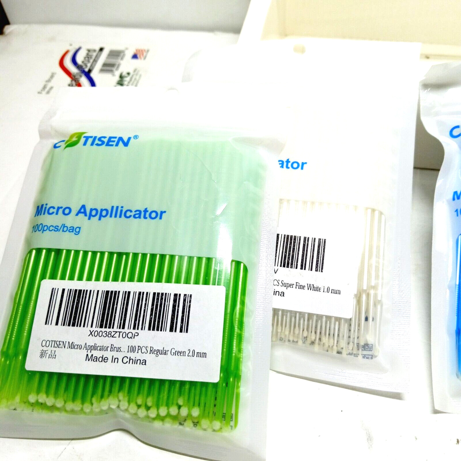 Dental Micro Applicators Multicolor 400 Applicators 100 Per Bag Fine 1.5mm