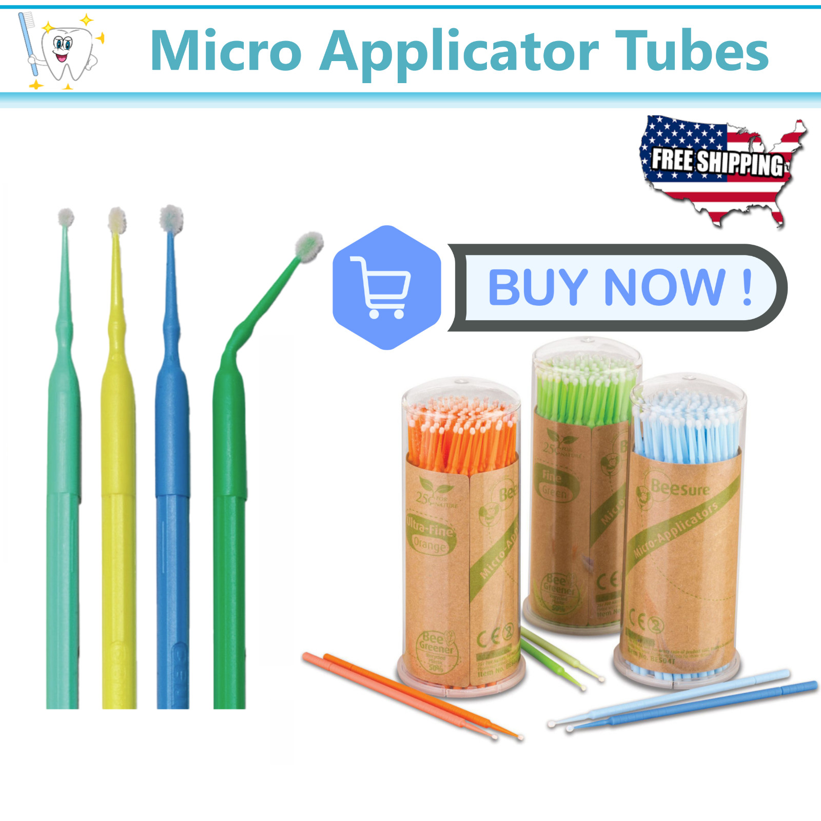 400pcs micro applicator tips micro brush Regular/Fine/Ultra dental Beauty