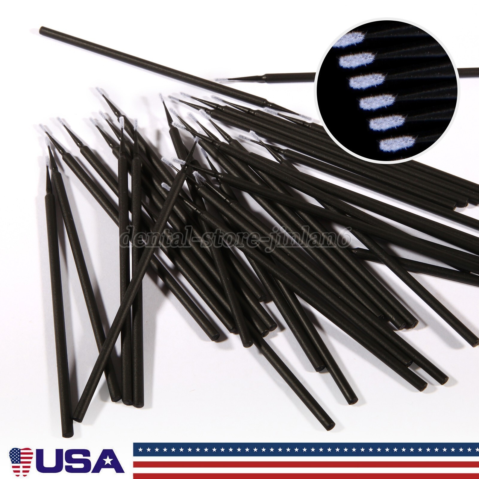 100 Pcs Dental Micro Brush Disposable Materials Tooth Applicators 1.2mm