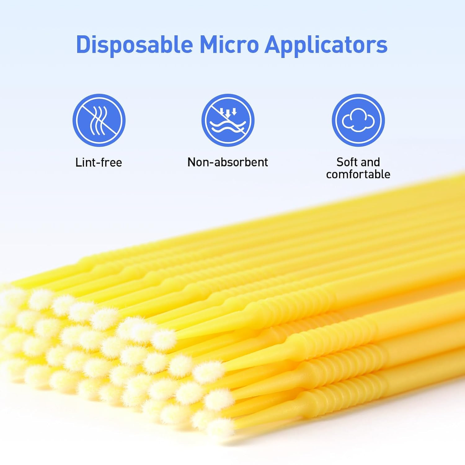 400 piezas cepillos micro aplicadores dentales ultrafinos desechables yellow