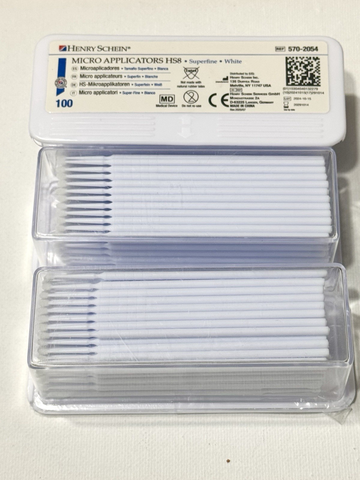 Henry Schein HS8 Superfine Micro Applicators White 100 Pack MPN 570-2054
