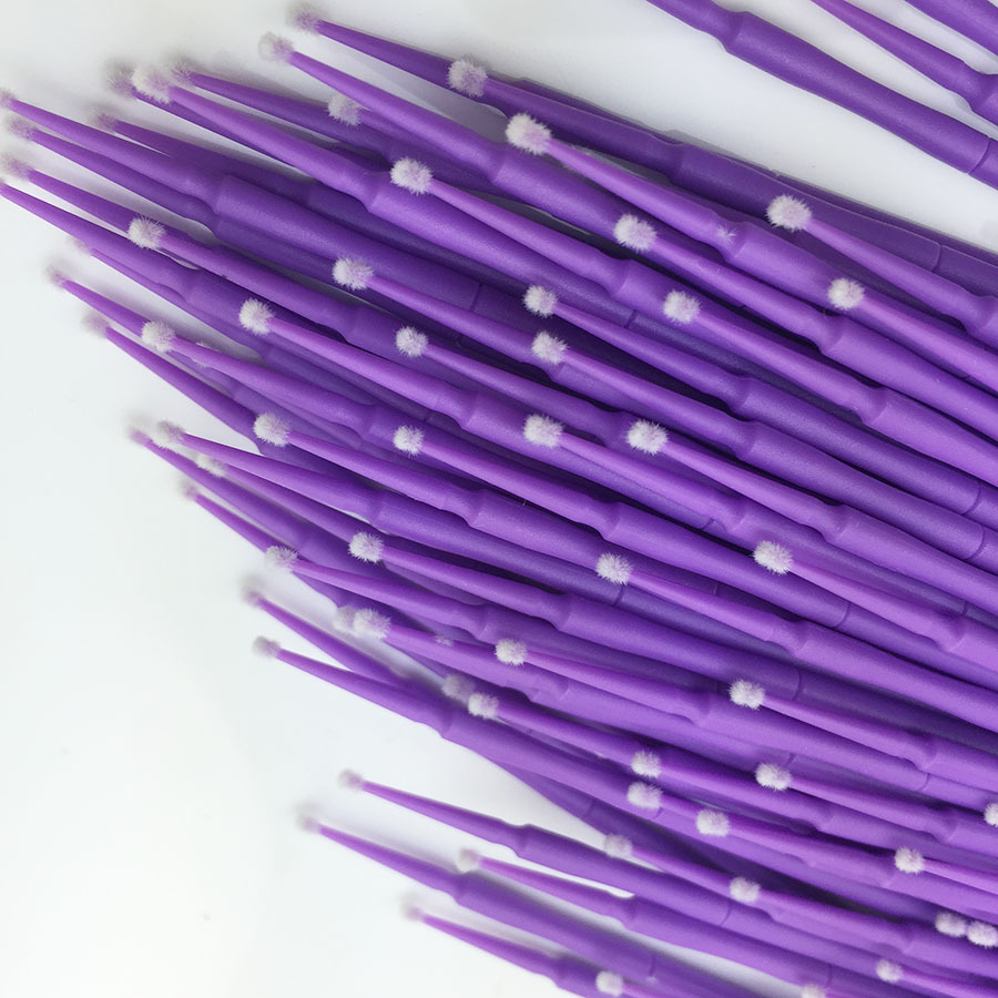 800 PCS Size 1.5 mm Purple Color Dental Disposable Micro Applicator Brush