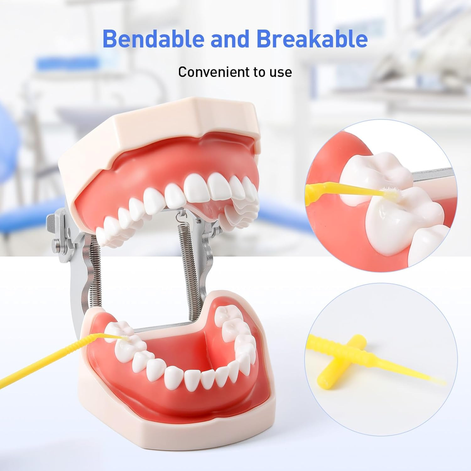 400 piezas cepillos micro aplicadores dentales ultrafinos desechables yellow