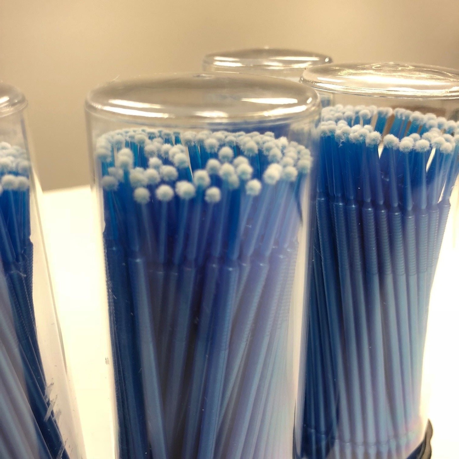 400 (4 Kegs) Blue Dental Micro Applicator Brushes (Regular Tips) Eyelash Mascara