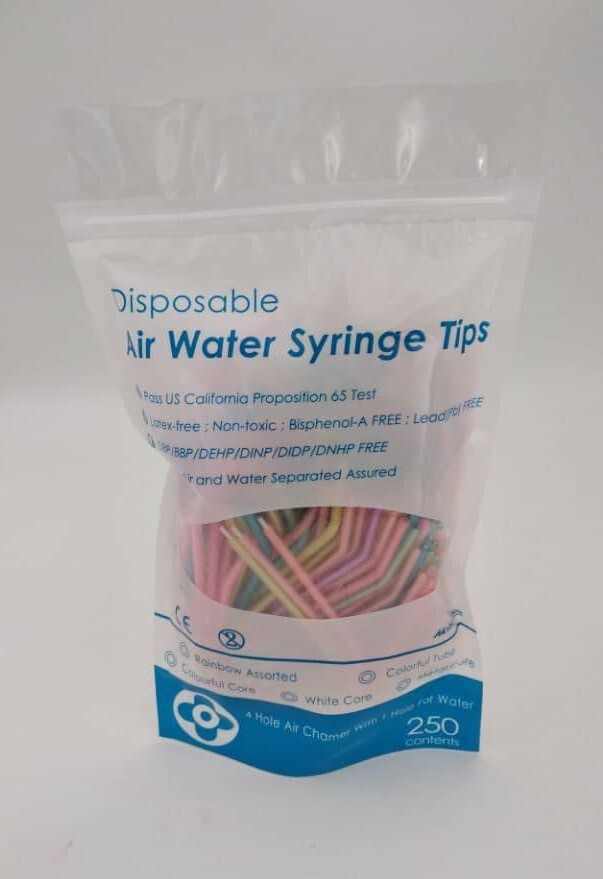 250 pcs Disposable dental three way air water syringe applicator tip
