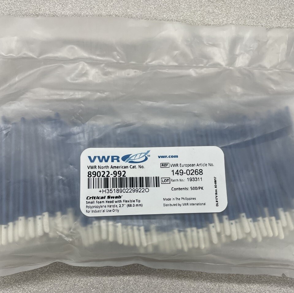 VWR 89022-992 Critical Swab, Small Foam Head Swab with Flexible Tip, 3″, 500/PK