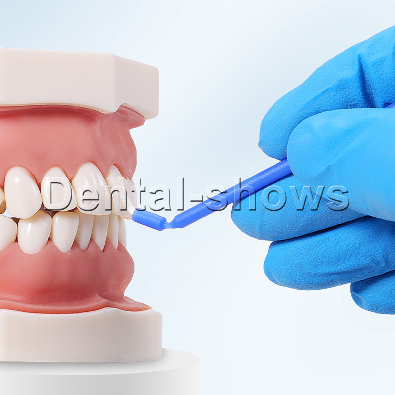 100 Pcs Dental Disposable Micro Applicator Brush Bendable Long Shank Pink/Blue
