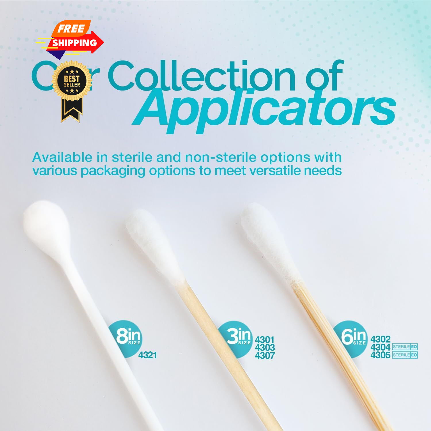 Dynarex Cotton Tipped Wood Applicators – 3″ – 200 Count (Pack of 1),