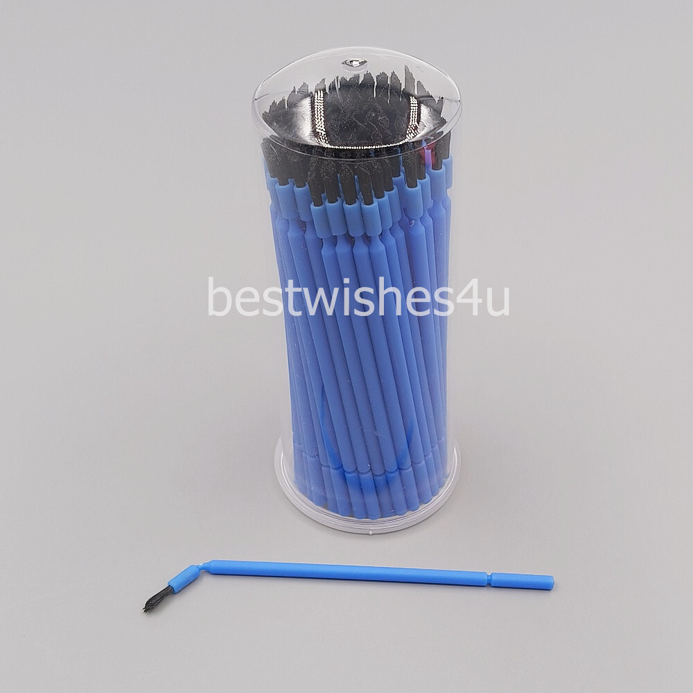 100 Pcs Microbrush Applicator Tips Dental Micro Brush Bendable Tapered Bristle
