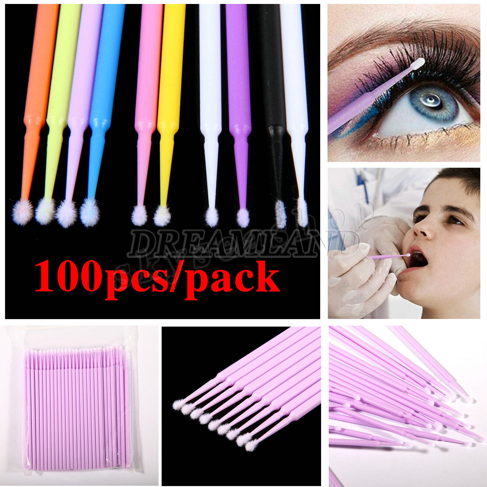 Dental Disposable Micro Applicator Brush Bendable 1.2/1.5/2.0/2.5 mm