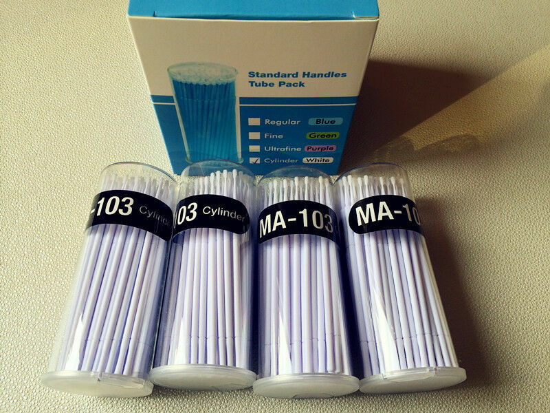 400 Pcs Dental Disposable Micro Applicator Brush Bendable Fine White Dia. 2mm