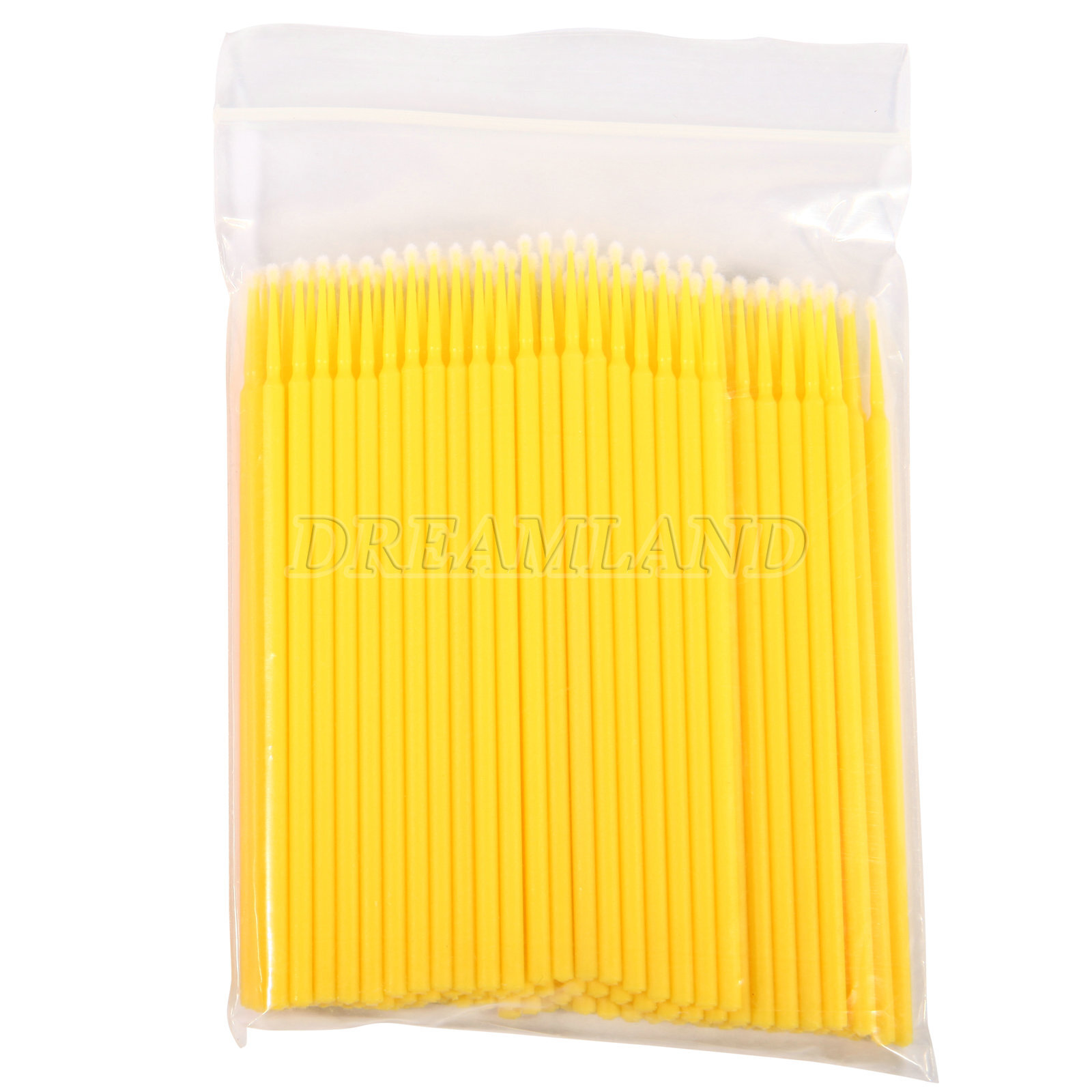 100PCS Dental Micro Brush Disposable Materials Tooth Applicators 2.0mm Yellow