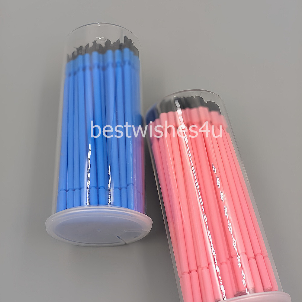 100 Pcs Microbrush Applicator Tips Dental Micro Brush Bendable Tapered Bristle