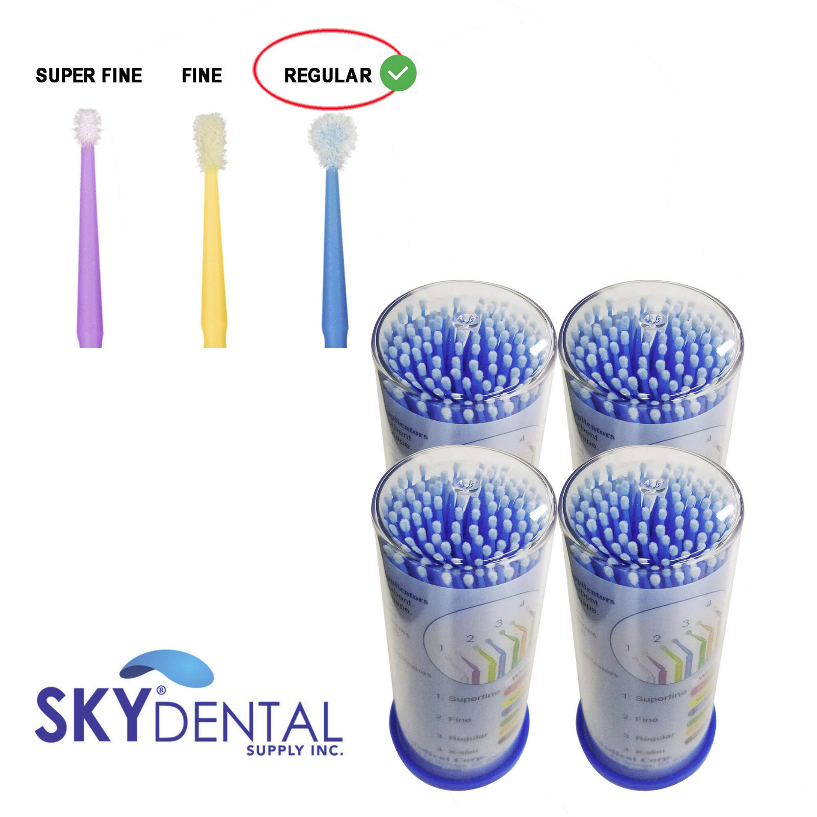 Regular Tips 400 Micro Brush Applicator Tips Microbrush Dental High Quality