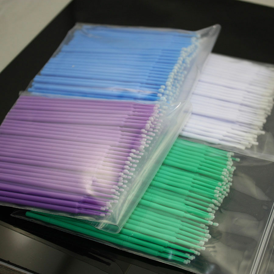 100pcs 4Sizes Dental Microbrush Disposable Applicators Tips Micro Brush Cleaning